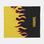 Gelb, Rot und Schwarze Flammen Personalisiert Fleecedecke (Vorderseite (Horizontal))