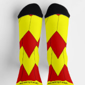 Gelb-Rote Art Deco-Design-Socken Socken (Oben)