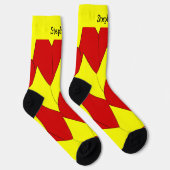 Gelb-Rote Art Deco-Design-Socken Socken (Rechts)