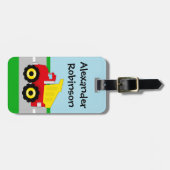 Gelb/rote Jungen Dumptruck-Bau Gepäckanhänger (Vorderseite horizontal)