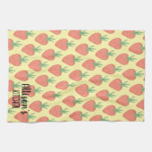 🍓 Gelb + Rote Wasserfarbe Erdbeermuster Geschirrtuch (Horizontal)