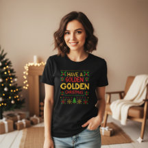 Gelb-Rotes Retro-Strick-Golden-Weihnachtsmuster