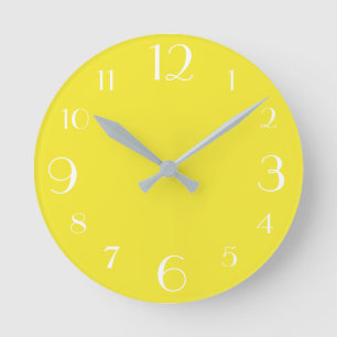 gelb runde wanduhr