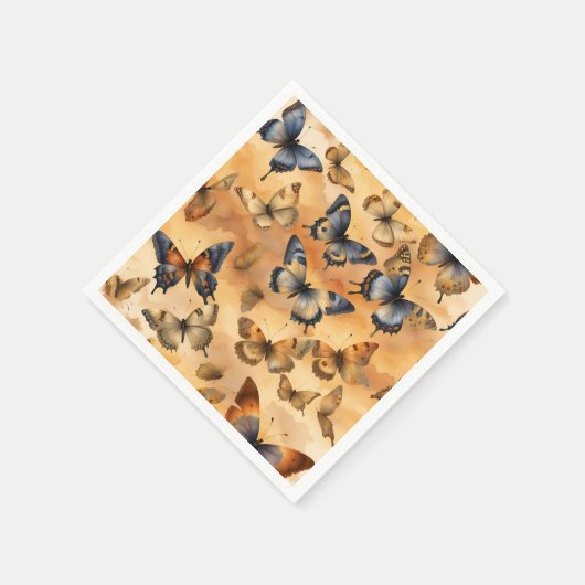 Gelb, sandgelb, ockerfarben, blaues Butt Serviette (Ecke)