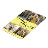Gelb Save the Date Hochzeit 3 Fotos Magnet (Linke Seite)