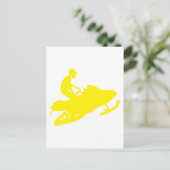 Gelb-Schneemobil Postkarte (Stehend Vorderseite)