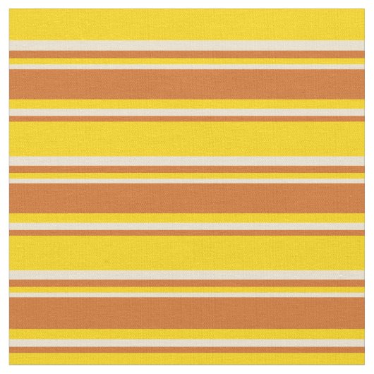 Gelb, Schokolade und Beige Muster Stoff (Nahaufnahme)