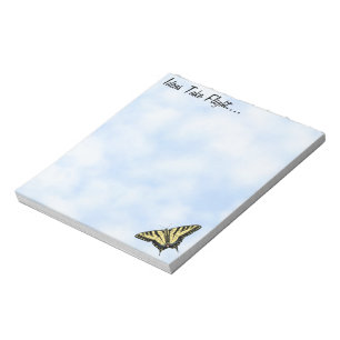 Gelb Schwalbenschwanz Schmetterling Blauer Himmel Notizblock