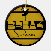 Gelb schwarz Breakdance Keramik Ornament (Vorne)