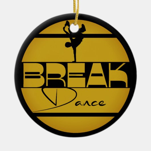 Gelb schwarz Breakdance Keramik Ornament (Vorne)