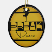 Gelb schwarz Breakdance Keramik Ornament (Links)