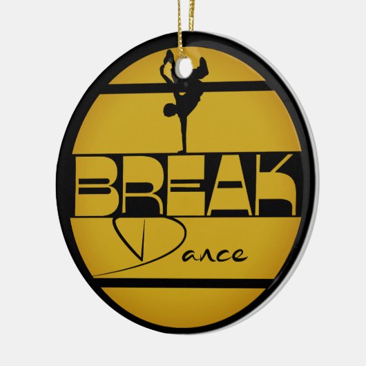 Gelb schwarz Breakdance Keramik Ornament (Links)