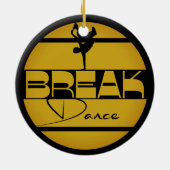 Gelb schwarz Breakdance Keramik Ornament (Hinten)