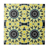 Gelb-Schwarz-Dekoratives Mosaikmuster Fliese (Vorderseite)