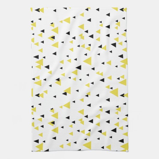 Gelb & Schwarz Geometrisches Muster Küchentuch (Vertikal)