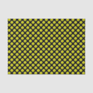 Gelb-Schwarz Happy Face Allover Beads Seidenpapier
