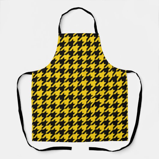 Gelb Schwarz Houndstooth Karo Schürze (Vorderseite)