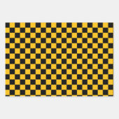 Gelb-schwarz kariert geschenkpapier set (Vorderseite)