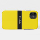 Gelb, Schwarz, Name Monogramm Case-Mate iPhone Hülle (Rückseite (Horizontal))