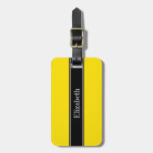 Gelb, Schwarz, Name Monogramm Gepäckanhänger (Vorderseite vertikal)