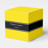 Gelb, Schwarz, Name Monogramm Geschenkschachtel (Vorderseite)