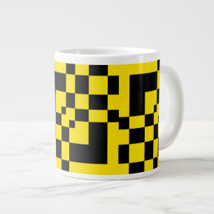 gelb schwarz nicht Schach Tisch Jumbo-Tasse