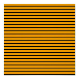 Gelb Schwarz Retro-Streifenmuster Poster