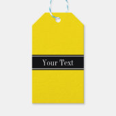 Gelb, schwarz, schwarz, Name monogramm Geschenkanhänger (Vorderseite)