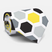 Gelb, Schwarz und Grau-Hexagon-Muster Männer Krawatte (Gerollt)