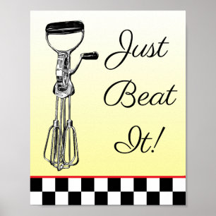 Gelb, Schwarz und Rot nur schlagen Es Zeichen Poster