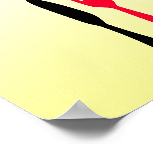 Gelb, Schwarz und Rot - Zeichen für die Küche Poster (Ecke)