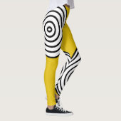 Gelb, schwarz und weiß gestreifte Leggings (Rechts)