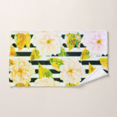 Gelb, schwarz und weiß gestreiftes Handtuch Set (Handtuch)