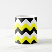 Gelb schwarz und weiß Zigzag Kaffeetasse (Mittel)