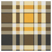 Gelb Schwarz Weiß Flanell Karomuster Design Stoff (Nahaufnahme)