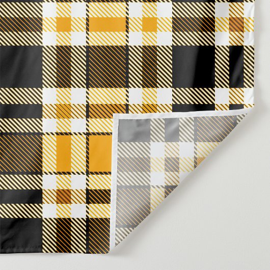 Gelb Schwarz Weiß Flanell Karomuster Design Stoff