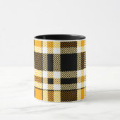 Gelb Schwarz Weiß Flanell Karomuster Design Tasse (Zentrum)