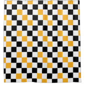 Gelb Schwarz Weiß Karomuster Design  Duschvorhang (Vorderseite)