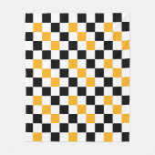 Gelb Schwarz Weiß Karomuster Design Fleecedecke (Vorderseite)