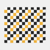 Gelb Schwarz Weiß Karomuster Design Fleecedecke (Vorderseite (Horizontal))
