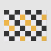 Gelb Schwarz Weiß Karomuster Design Seidenpapier (Vorderseite)