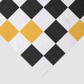 Gelb Schwarz Weiß Karomuster Design Seidenpapier (Ausschnitt)
