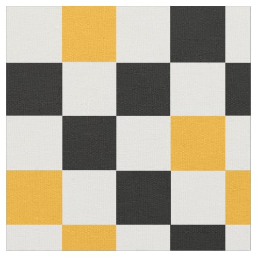 Gelb Schwarz Weiß Karomuster Design  Stoff (Nahaufnahme)