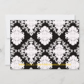 Gelb, Schwarz, Weiß, kundenspezifischer Abschluss  Einladung (Rückseite)