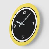 Gelb Schwarz/Weiß Minimalistische große Uhr (Winkel)
