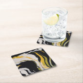 gelb, schwarz, weiß rechteckiger pappuntersetzer (Vor Ort)