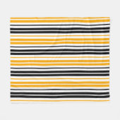 Gelb Schwarz Weiß Streifen Muster Design  Fleecedecke (Vorderseite (Horizontal))