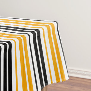 Gelb Schwarz Weiß Streifen Muster Design Tischdecke