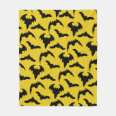 Gelb & Schwarze Fledermäuse Halloween Fleecedecke (Vorderseite)