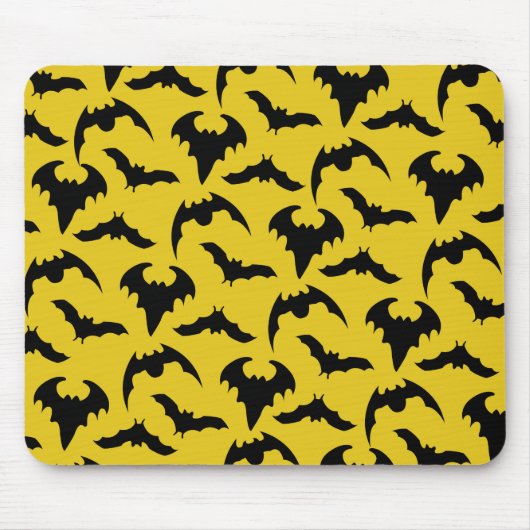 Gelb & Schwarze Fledermäuse Halloween Mousepad (Vorne)